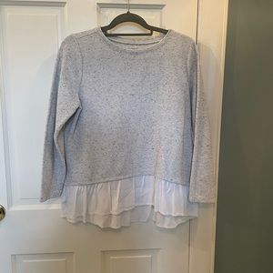 Loft Outlet Sweater with Blouse bottom. Size Large Petite.